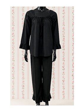 SoieRose 100% Cotton Pajama Ruffle Lounge Victorian Inspired Set - SR-1338